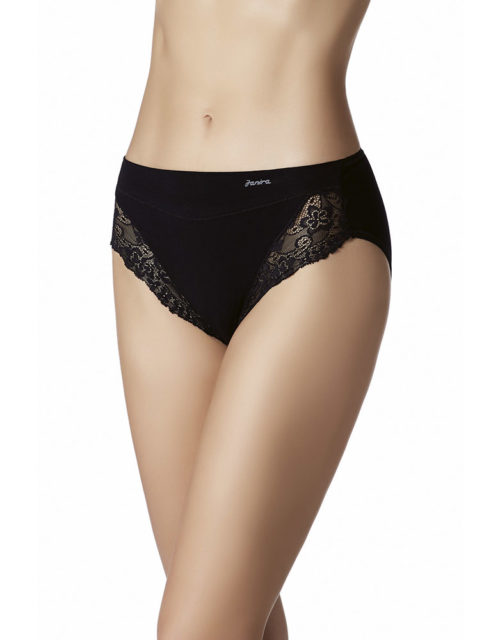 Slip coton et dentelle milano - esencial janira couleur noir