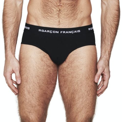 Slip taille basse, coupe ajustée, certifié Oeko-Tex. - garçon Français - noir